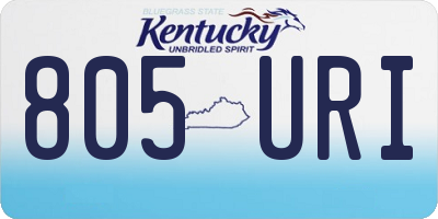 KY license plate 805URI