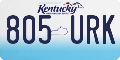 KY license plate 805URK