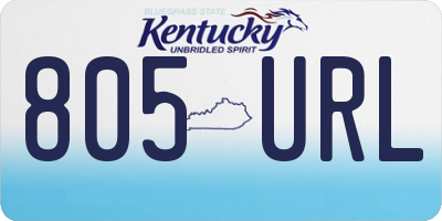 KY license plate 805URL