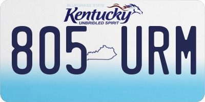 KY license plate 805URM