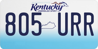 KY license plate 805URR