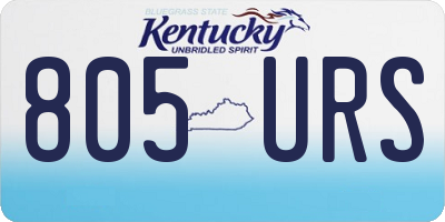 KY license plate 805URS