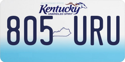 KY license plate 805URU