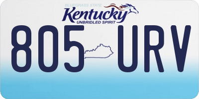 KY license plate 805URV