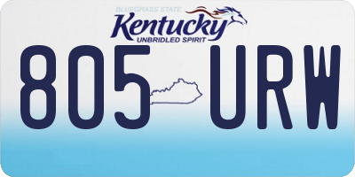 KY license plate 805URW