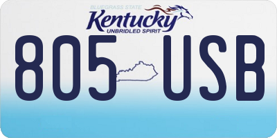 KY license plate 805USB