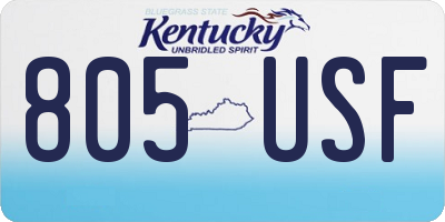 KY license plate 805USF