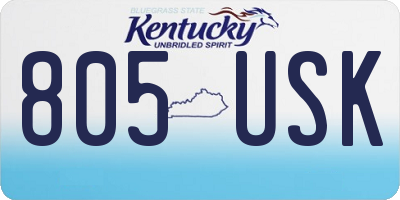KY license plate 805USK