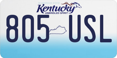 KY license plate 805USL