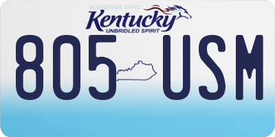 KY license plate 805USM