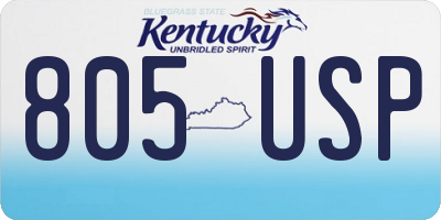 KY license plate 805USP