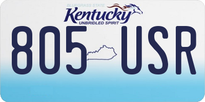 KY license plate 805USR