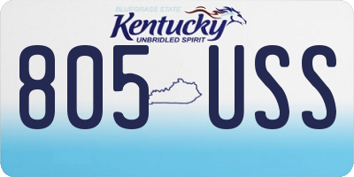 KY license plate 805USS