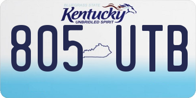 KY license plate 805UTB