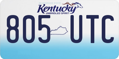 KY license plate 805UTC