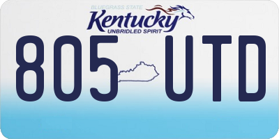 KY license plate 805UTD