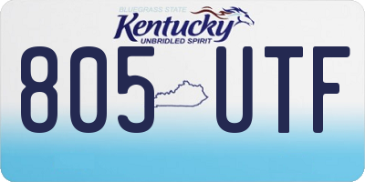 KY license plate 805UTF