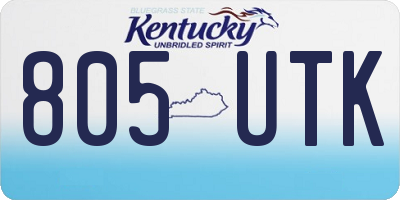 KY license plate 805UTK