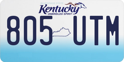KY license plate 805UTM