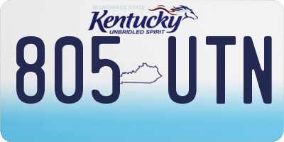 KY license plate 805UTN