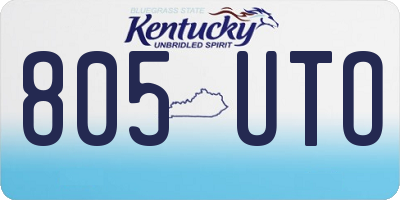 KY license plate 805UTO