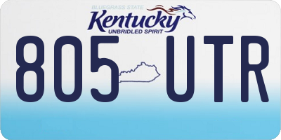 KY license plate 805UTR