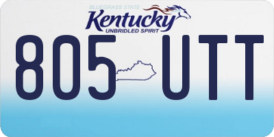 KY license plate 805UTT