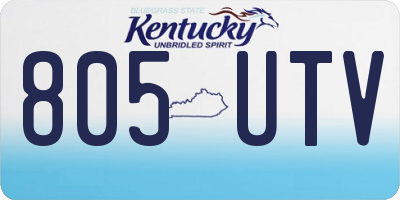 KY license plate 805UTV