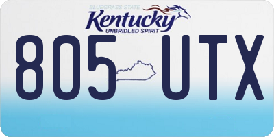 KY license plate 805UTX