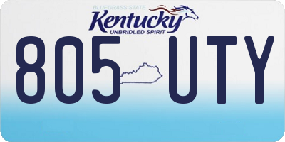 KY license plate 805UTY