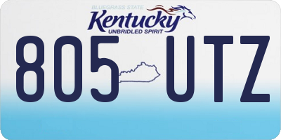 KY license plate 805UTZ