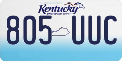 KY license plate 805UUC