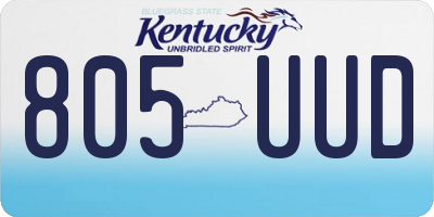 KY license plate 805UUD