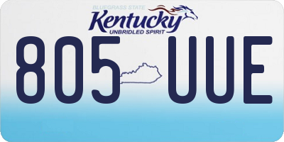 KY license plate 805UUE