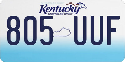 KY license plate 805UUF
