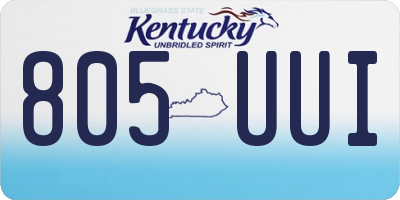 KY license plate 805UUI