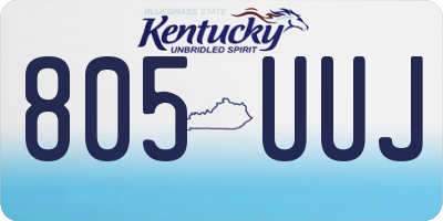 KY license plate 805UUJ