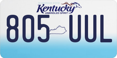 KY license plate 805UUL