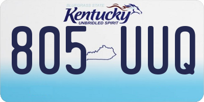 KY license plate 805UUQ