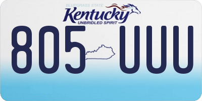 KY license plate 805UUU