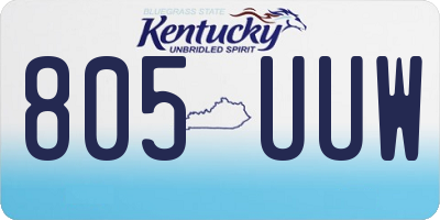 KY license plate 805UUW