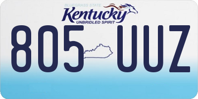 KY license plate 805UUZ
