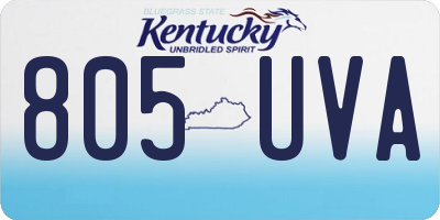 KY license plate 805UVA