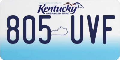 KY license plate 805UVF
