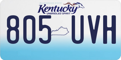 KY license plate 805UVH