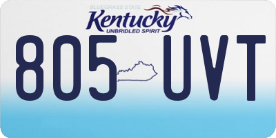 KY license plate 805UVT