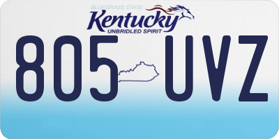 KY license plate 805UVZ