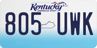 KY license plate 805UWK