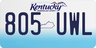 KY license plate 805UWL