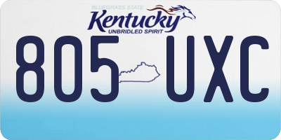 KY license plate 805UXC